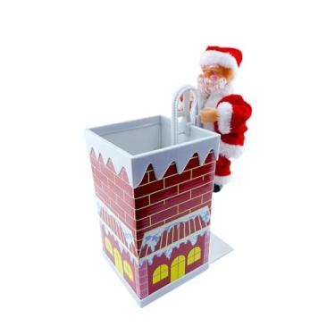 Imagem de UGPLM Papai Noel com chaminé de escalada, artigos para festas de Natal, decoração de mesa de Natal inovadora para decoração de lareira e casa