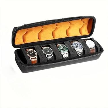 Imagem de Caixa Organizadora Para RelóGios De Viagem PortáTil, Estojo Com ZíPer Oxford Para RelóGios(5 slots laranja)