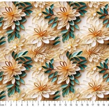 Imagem de Tecido Tricoline Digital 3D Floral - 50 x 150 cm - Tecidos Caldeira