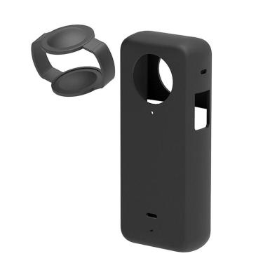 Imagem de Capa De Silicone Com Proteção De Lentes Para Câmera Insta360 X3 Cor Preto