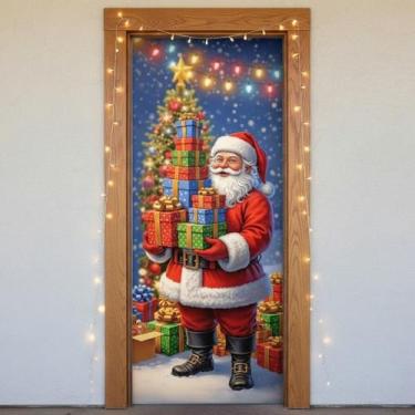 Imagem de Capa De Porta Decorativa Natal Painel Decorativo Para Porta - Carinha 