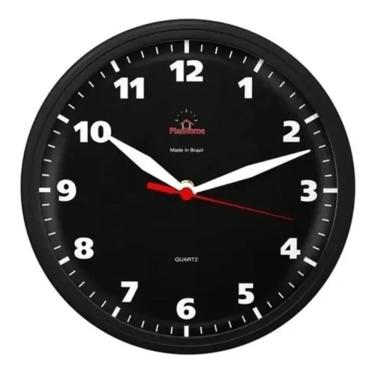 Imagem de 10X Relógio Parede Redondo Clássico Preto Analógico Lindo