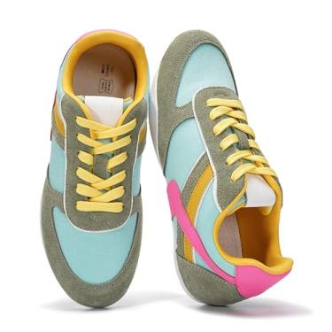 Imagem de Project Cloud Tênis feminino – cadarço com palmilha de espuma viscoelástica – Tênis feminino leve e antiderrapante – Sapatos casuais femininos perfeitos (Sagrado), Combo azul, 36