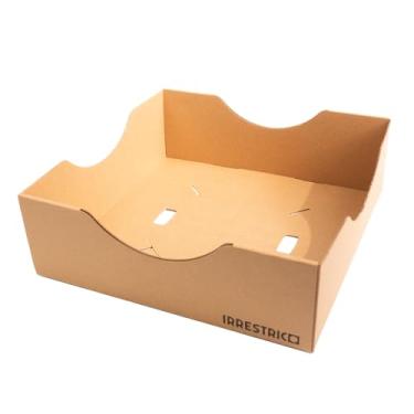 Imagem de IRRESTRICO Cama modular para gatos em forma de tigela, casas empilháveis de papelão para gatos internos, condomínio dobrável para animais de estimação (35 x 35 x 11,5 cm)