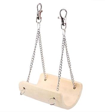 Imagem de Yctze Balanço de Madeira para Hamster para Animais Pequenos - Brinquedo Divertido para Pendurar Em Gaiolas para Animais de Estimação - Acessórios de Escalada Seguros e Não Tóxicos para Hamsters,