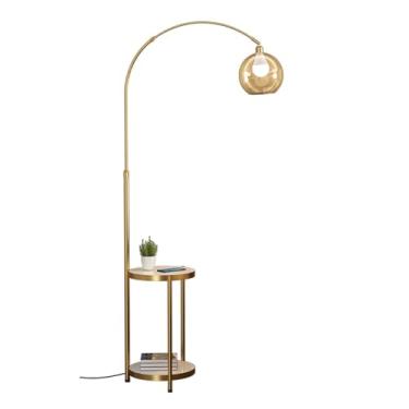 Imagem de Luminária de chão Candeeiro de pé com mesa para sala estar-base mármore moderno alto stand up light, lâmpadas para quarto escritório