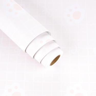 Imagem de EPPKILY Papel de parede rosa com estampa de pata descascar e colar papel de parede fofo para berçário de gato rosa autoadesivo removível adesivos de parede para quarto de crianças armários bancadas