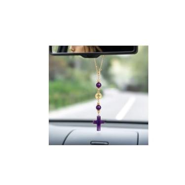 Imagem de Pingente de carro pendurado em cristal cruzado, lindas pedras curativas, decoração de carro para espelho retrovisor, boêmio, feito à mão, acessório de enfeite de apanhador de sol, acessórios de