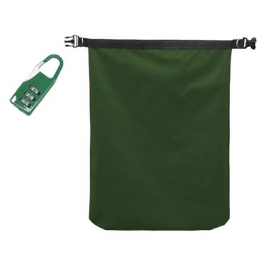 Imagem de Generic Bolsa para capacete com fivela e trava de combinação, bolsa para capacete multiuso à prova de poeira, 50x70 cm para motociclistas, Verde