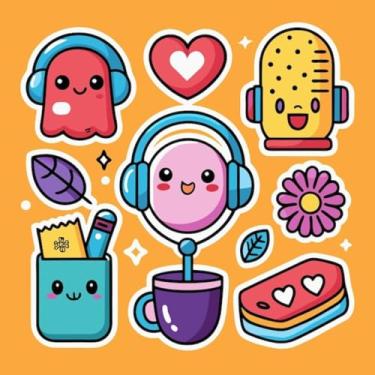 Imagem de Adesivos Kawaii para Crianças Decoração de Quarto e Cadernos - Personagens Coloridos e Duráveis 50x50cm