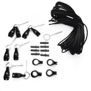 Imagem de Jogo de Peças Repositoras Completo para Varal De Teto Preto - Secalux