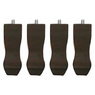 Imagem de Kit 04 Pés Pardal Tabaco 10cm com Rosca Metal para Móveis D10 - D'Ross