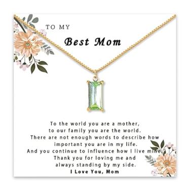 Imagem de Embtrem Colar de mãe e filha, pedra do mês de nascimento, colares de ouro para mulheres, presente para filha, mãe, irmã, presente de aniversário, Zinco, Sem Pedra Preciosa