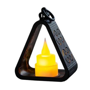 Imagem de Generic Luminária de cabeceira criativa, luminária de mesa triangular, luz noturna LED, luz ambiente para mesa de dormir, centro de mesa, armário de leitura, Preto