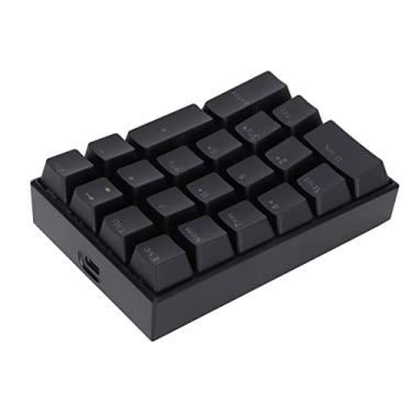 Imagem de SUNGOOYUE Teclado de Teclado de de Jogo Com Fio de LED -BackStreuit Com 21 Teclas, Etapas KeyCap para Pessoas de Negócios para Documentos Financeiros, ABS Preto (Interruptor azul)