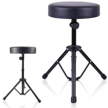 Imagem de Banco Banqueta para Bateria Confortável Assento Acolchoado Almofadado Espumado e Macio, Forrado Revestido com Enchimento, Ideal para Bateristas