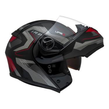 Imagem de Capacete Moto Peels Urb2 Skyline Preto Vermelho Brilhante, 58