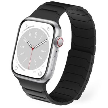 Imagem de Mazuboho Pulseira magnética de silicone macio ajustável e confortável de 49 mm, 46 mm, 45 mm, 44 mm, 42 mm, 41 mm, 40 mm, 38 mm, para Apple Watch Ultra 3, Ultra 2, Ultra, SE Series 11 10 9 8 7 6 5 4 3