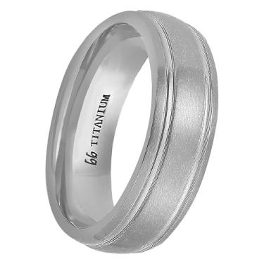 Imagem de Boston Bay Diamonds Aliança de casamento masculina de titânio prata unissex ajuste confortável ou anel moderno - 6 mm e 7 mm - escolha de estilo, Metal, não conhecido