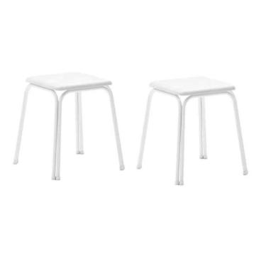 Imagem de Banqueta De Cozinha 1748 2 Banquetas Branco - Carraro