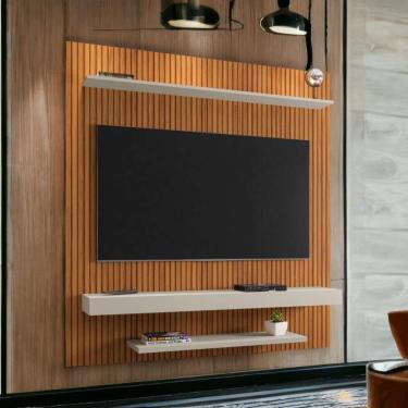 Imagem de Painel para TVs 60" Leme Ripado e Off White Bechara