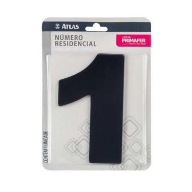 Imagem de Número Residencial Alumínio Preto 1 Com Fita 3m Vhb - Uso Interno-externo