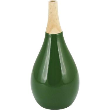 Imagem de Foglio Garrafa Decorativa 28X13X13Cm Cerâmica Verde