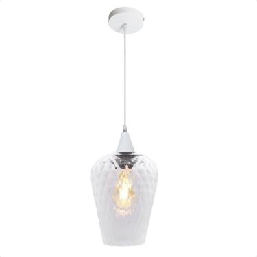 Imagem de Lustre Pendente Taschibra Monalisa G Boreal Transparente E27 Bivolt Branco