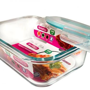 Imagem de Pote De Vidro Retangular Hermetico Marmita 640 Ml - Mimo
