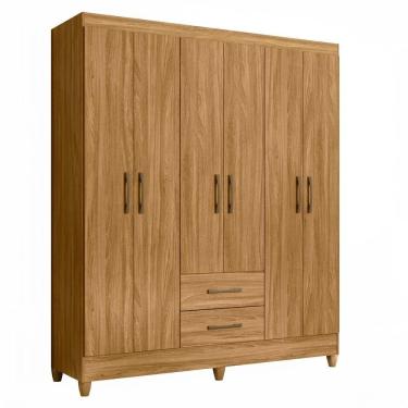 Imagem de Guarda Roupa Casal 6 Portas 2 Gavetas 153cm Paraná M07 Freijó - Mpozenato