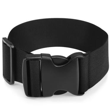 Imagem de LIOOBO Alça de cintura ajustável com extensor de fivela para bagagem de viagem e extensão de pochete confortável ajuste seguro preto