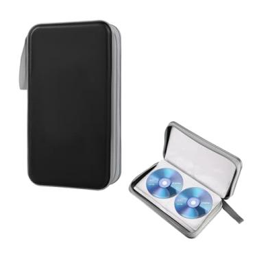 Imagem de ZNDAW Estojo de DVD para carro, organizador de CD com capacidade para 96 unidades, suporte de armazenamento de DVD de plástico rígido, organizador de carteira de armazenamento de disco de CD para