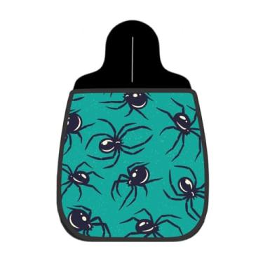 Imagem de Lixeira De Carro Organizador Estampa Aranha Preto Turquesa Retrô
