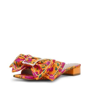 Imagem de Betsey Johnson Sandália feminina de salto granada, Laranja floral, 36