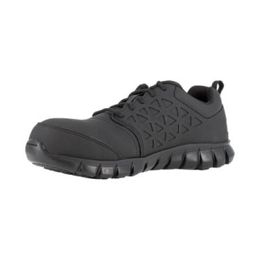 Imagem de Reebok Tênis masculino Rb4050 Sublite Cushion Safety Athletic Work Composite Toe preto e laranja, Preto, 46