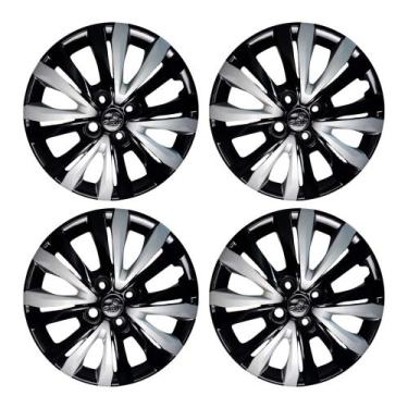 Imagem de Calota Aro 15" Preto/Prata Modelo Gol G7 2017/18 Jogo c/4 Calotas Grid
