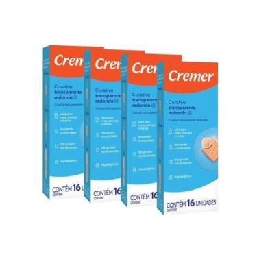 Imagem de 4 Curativo Redondo Transparente 16 Unidades Cada Cremer