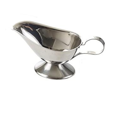 Imagem de Despeje o molho no prato molho labial sem gotejamento sal temperos molho barco cozinha restaurante molho bife lábio aço inoxidável molho barco molho caixa de armazenamento servidor de molho para