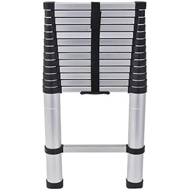 Imagem de OKUOKA Escada telescópica de 8 m/7 m/6 m/5 m/4 m/3 m/2 m/1 m de altura, escadas telescópicas de extensão de alumínio para uso doméstico RV sótão trabalho ao ar livre, carga 150 kg (tamanho: 1,4 m/4,6