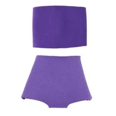 Imagem de simhoa Roupas femininas em escala 1/6, fantasias estilosas, acessórios para vestir, presente ideal, coleção de roupas, bonecos de ação, roupas de boneca, Roxo Claro