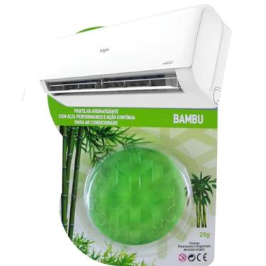 Imagem de Pastilha Bactericida Aromatizante para Ar Condicionado – AROMA BAMBU (25g) Higienizadora Ação neutralizadora de odores Aroma contínuo