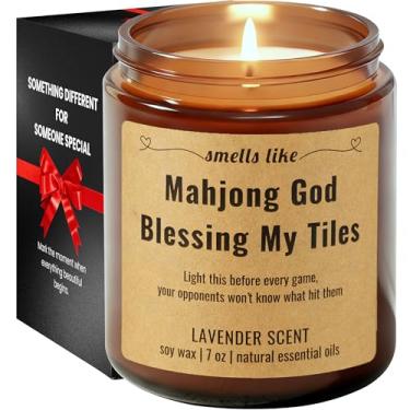 Imagem de Vela engraçada de Mahjong, presentes de Mahjong para mulheres - acessórios de Mah Jong, presentes para jogadores e amantes de Mah Jong - Festa de Mah Jong, presente de aniversário para amigas