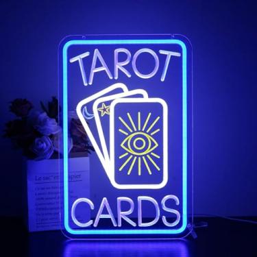 Imagem de Placa de néon - Sinais de néon HSJNJKFU para decoração de parede, placa de LED de cartas de baralho com design gravado, placas de cerveja de bar para homem, festa, sala de jogos, decoração de