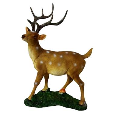 Imagem de Bothyi Estátua de veado para decoração de jardim, estatueta, escultura, faça você mesmo, decoração para casa, ornamento de rena para entrada, presente, mesa,