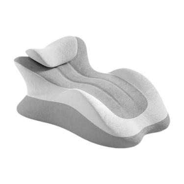 Imagem de ＫＬＫＣＭＳ Travesseiro de massagem para deitar de bruços com travesseiro pequeno, cabeceira macia e ergonômica para assistir filmes, Cinza