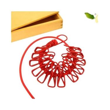 Imagem de Varal Retrátil Portátil Com 12 Prendedores Para Secagem De Roupas Ao A