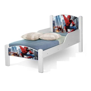 Imagem de Mini Cama Infantil Adesivada Do Homem Aranha Com Colchão 