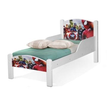 Imagem de Mini Cama Infantil Adesivada Dos Vingadores Com Colchão