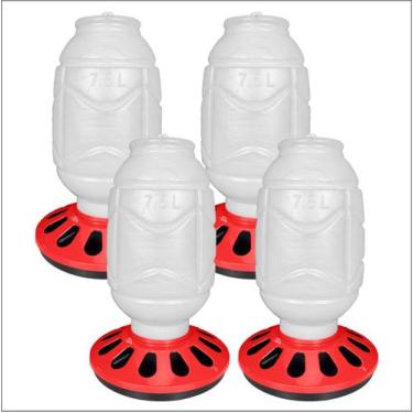 Imagem de Kit 4 Comedouro 5kg 12 Furos Galinheiro Galinhas Pintinho Aves - AVIPE