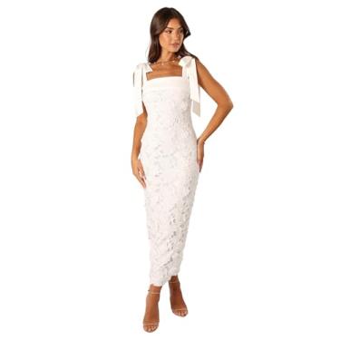 Imagem de Petal & Pup Vestido feminino Emersyn Midi de renda, branco, Branco, XP